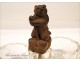 Saleron Carved Wood Black Forest Bear Crystal 19th