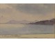 Seascape watercolor by Louis Billiard, XIX