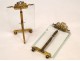 2 Frames Photo Holder Gold Brass Glass 19th Knots