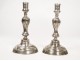 Pair of Candlesticks Bronze silver twisted Regency period, eighteenth