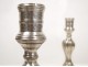 Pair of Candlesticks Bronze silver twisted Regency period, eighteenth