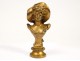 Seal gilt bronze bust of a young woman from La Belle Epoque nineteenth