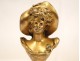 Seal gilt bronze bust of a young woman from La Belle Epoque nineteenth