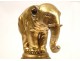 Stamp gilt bronze sculpture of an elephant with red marble base, nineteenth