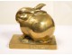 Gilded bronze sculpture, Rabbit Jewelry, signed EMSandoz and foundry Susse Frères Paris, twentieth