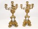 Pair of Candelabra Louis XVI white marble and gilded bronze, Napoleon III nineteenth