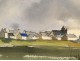 Watercolor Landscape Breton Village Seaside T.Brice 20th