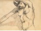 Naked Woman Drawings Study Model Laigneau Villeneuve Paul Dumas