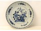 Porcelain dish Compagnie des Indes 18th Kangxi Blue Flowers