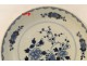 Porcelain dish Compagnie des Indes 18th Kangxi Blue Flowers