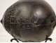 Coconut carved, decorated with ship, stand, wrought iron, nineteenth