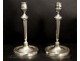 Pair of Candlesticks Bronze silver Directoire period, eighteenth