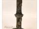 Pewter Candlestick Art Nouveau Flowers 19th