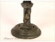 Pewter Candlestick Art Nouveau Flowers 19th