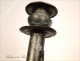 Pewter Candlestick Art Nouveau Flowers 19th