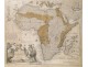 Watercolor engraving, map of Africa with native and animal Probst eighteenth