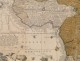 Watercolor engraving, map of Africa with native and animal Probst eighteenth