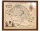 Watercolor engraving, map of Country valois, Valesium Ducatus, seventeenth