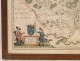 Watercolor engraving, map of Country valois, Valesium Ducatus, seventeenth