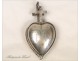 Reliquary silver heart engraved IHS nineteenth