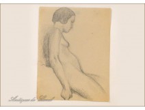 Naked Woman Drawings Study Colarossi 20th