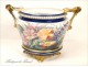 Paris porcelain jardiniere, decorated with flowers, Napoleon III nineteenth