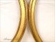 Pair of oval frames, wood and gilded stucco, Napoleon III nineteenth