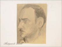 Man Portrait Drawings Study Colarossi 20th