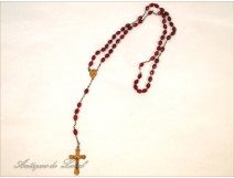 Rosary Garnet Red Cross Crucifix Rosary Virgin 19th