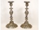 Regency pair of bronze candlesticks silver eighteenth