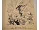 Humorous Illustrated Menu Sticks chair Gassier 20th