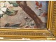 Painting on porcelain, portrait of woman with cherubs, in gilt frame, Napoleon III nineteenth