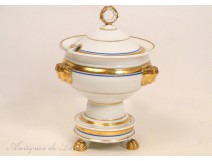 Cooler covered pot or porcelain Paris, Napoleon III nineteenth