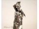 Statuette, Seal sterling silver, Woman dressed in Antiquity, XIX