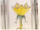 Crystal square vase enamelled and gilded, decorated with flowers, Art Nouveau, nineteenth