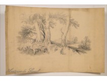 Drawing Landscape Trees Campaign hinge 20th