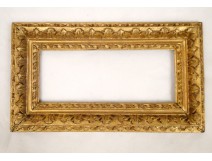 Carved gilt frame, decorated with foliage, eighteenth