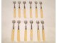 Oyster forks in silver, punch collar, carved handle, Napoleon III nineteenth