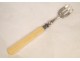 Oyster forks in silver, punch collar, carved handle, Napoleon III nineteenth