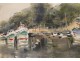 Watercolor of boats in the port of Vannes, Paul Perraudin, twentieth