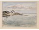 Watercolor of the Gulf of Morbihan, signed Paul Perraudin, twentieth