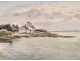 Watercolor of the Gulf of Morbihan, signed Paul Perraudin, twentieth