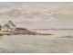 Watercolor of the Gulf of Morbihan, signed Paul Perraudin, twentieth