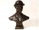 Bronze sculpture bust of a man in the hat, XIXth