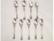 Lot of 9 cuillèresà coffee, silver, XIX