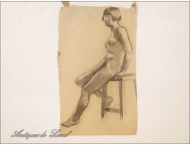 Naked Men Drawings Study Colarossi 20th