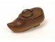 Shoe Clog Wood Carved Snuff Pop Art 19th Golden Brass