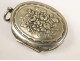 Pill box solid silver, decorated with flowers and quiver, Napoleon III nineteenth