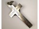 Cross, crucifix pendant bronze, silver XVII