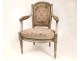 Office chair Louis XVI lacquered wood carved eighteenth